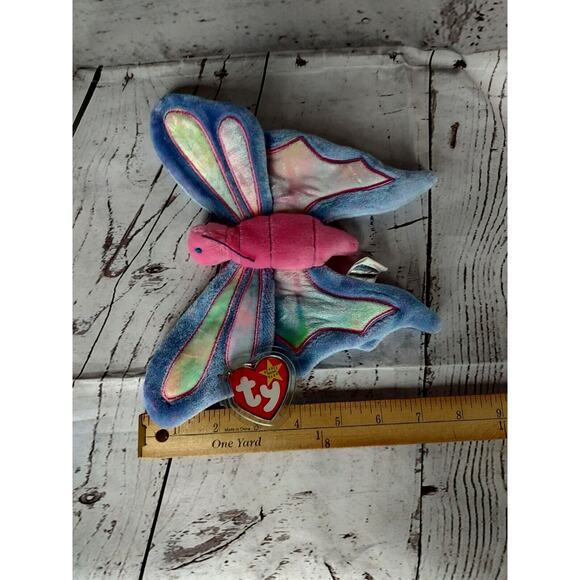 TY Beanie Babie FLITTER the BUTTERFLY Original Tag Label 8 In - Picture 5 of 5